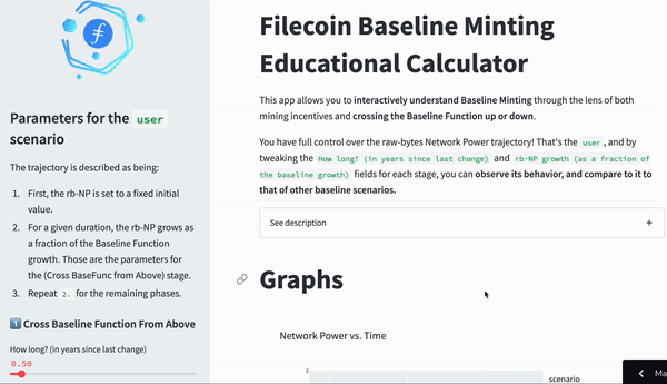 A cadCAD Interactive Calculator to Explore Minting Scenarios in Filecoin
