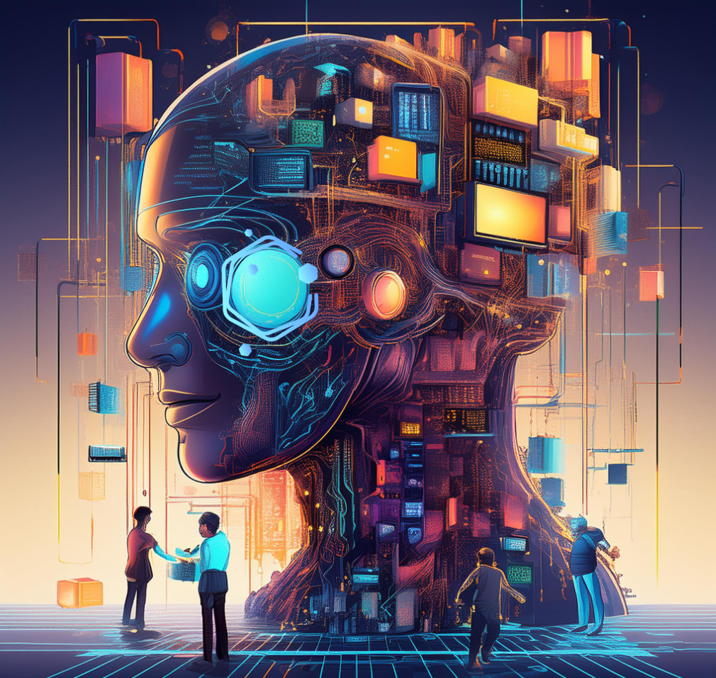 Illustration depicting cybernetic organization, generated by Adobe Firefly